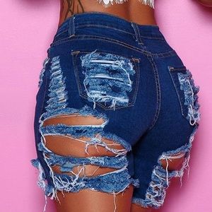 Womens dark jean shorts